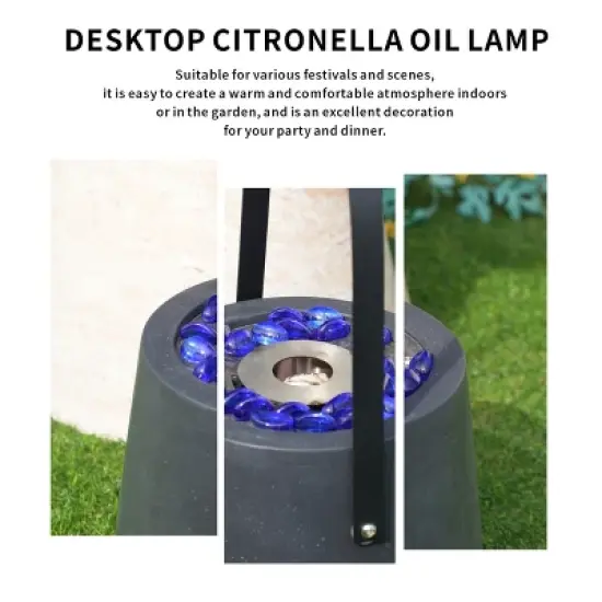Moda Furnishings 9.8 In. Smokeless Outdoor Tabletop Citronella Oil Fireplace image {5}