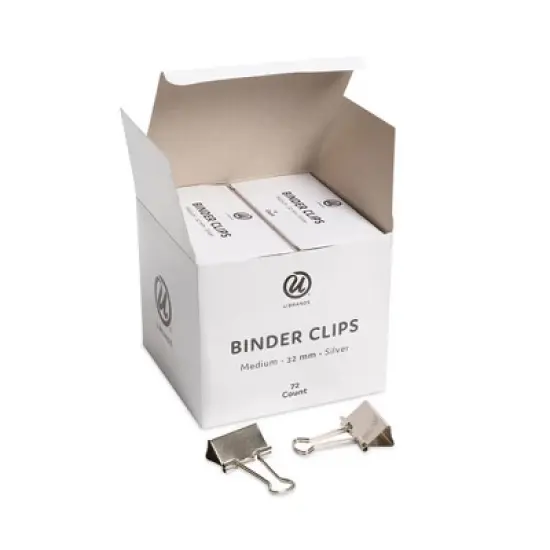 U Brands Binder Clips, Medium, Silver, 72/Pack image {3}