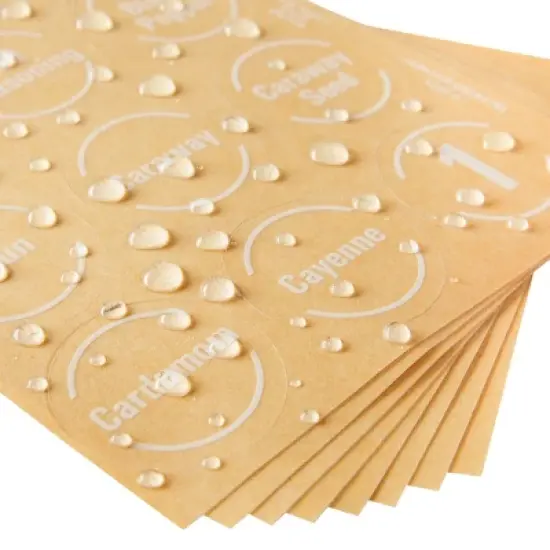 Talented Kitchen 144 Spice Labels Stickers + Pantry Labels, Clear Spice Jar Labels Preprinted for Spice Jar Lids, Water Resistant, Round 1.5 in image {4}