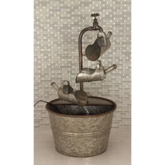 28" x 15" Farmhouse Metal Fountain Gray - Olivia & May image {2}
