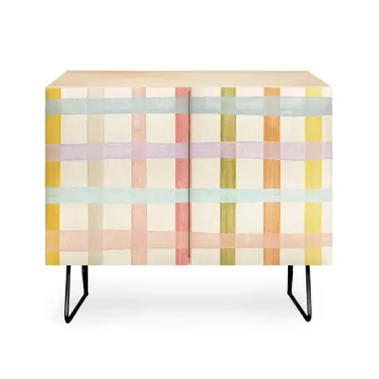Gigi Rosado Pastel Plaid Credenza - Deny Designs image {3}