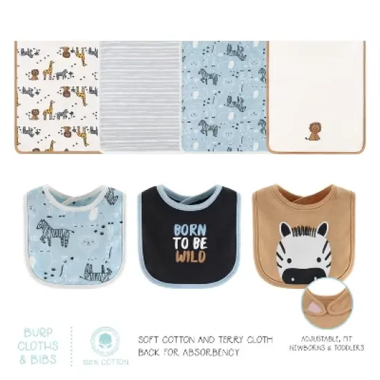 The Peanutshell Safari 30 Piece Newborn Layette Set, Blue/Neutral, 0-3 Months image {5}