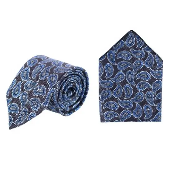 CTM Men's Classic Paisley Tie and Pocket Square image {5}