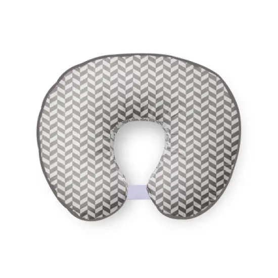 Bacati - 3 pc Houndstooth/Herringbone Gray Muslin Hugster Feeding & Infant Support Nursing Pillow with 2 removable zippered covers  image {2}