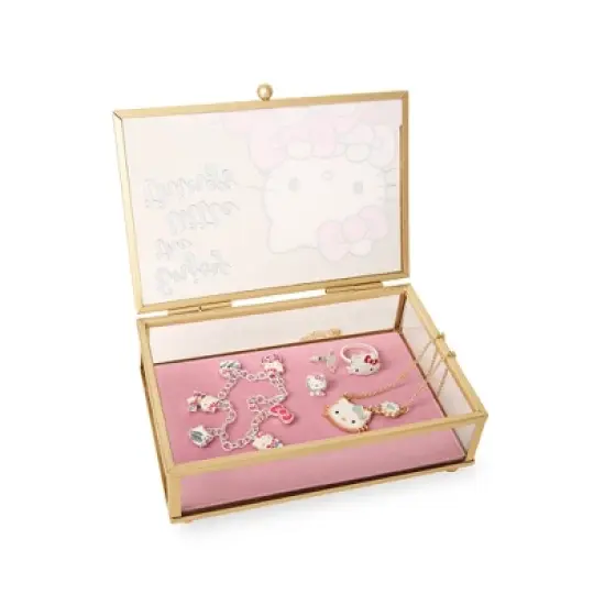 Sanrio Hello Kitty Enjoy the little things Glass Jewelry Storage Box, Authentic Officially Licensed image {5}