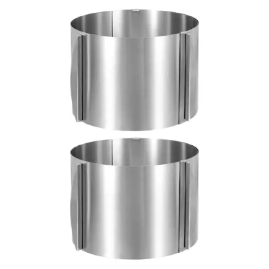Unique Bargains Stainless Steel Round Adjustable Nonstick Cake Ring 2 Pcs image {16}