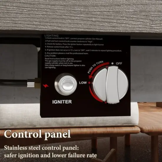 Famapy Patio Table Fire Pit Table Patio 50,000 BTU Propane Burner Fire Table : 2-in-1 Dining & Heating Safe and All Weather Use image {6}