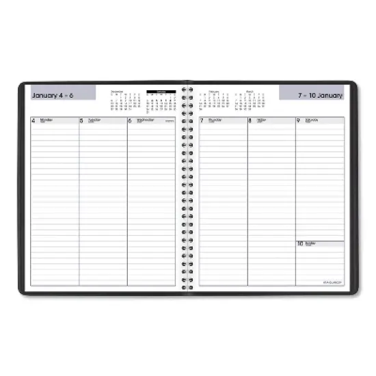 DayMinder Weekly Planner, Vertical-Column Format, 8.75 x 7, Black Cover, 12-Month (Jan to Dec): 2026 image {1}