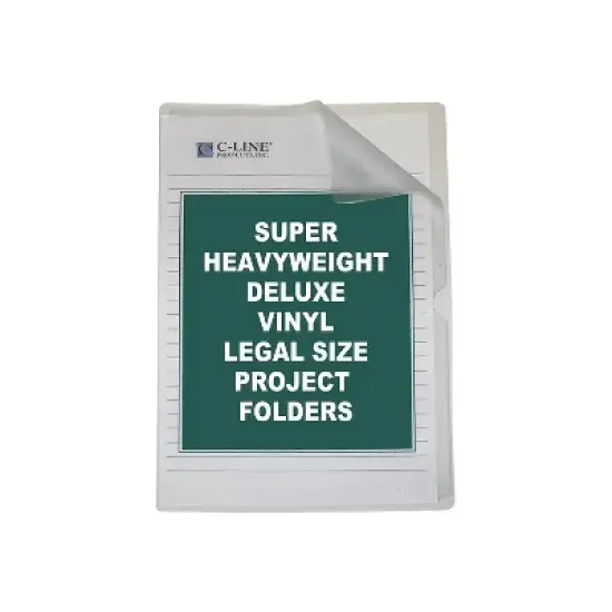 C-Line Deluxe Project Folders Jacket Legal Vinyl Clear 50/Box 62139 image {1}