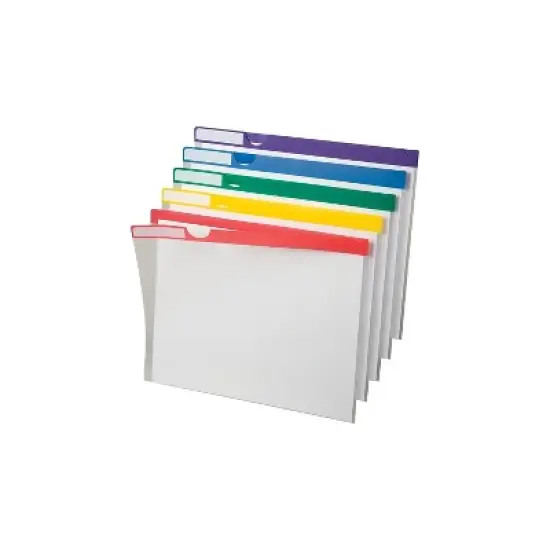 Pendaflex Clear Poly Index Folders Letter Assorted Colors 10/Pack 50981 image {1}