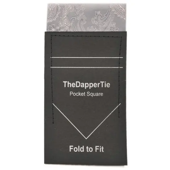 TheDapperTie - New Men's Paisley Flat Pre Folded Pocket Square on Card image {6}
