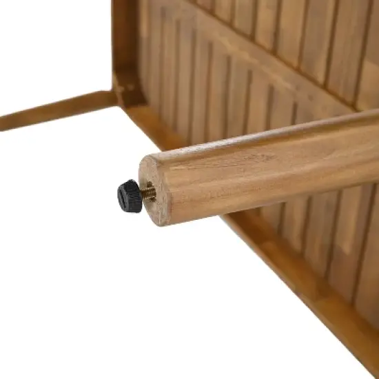 Christopher Knight Home Corin Elara 5 Piece Patio Acacia Wood Woven Rope Dining Set with Slatted Table and Cushions image {10}