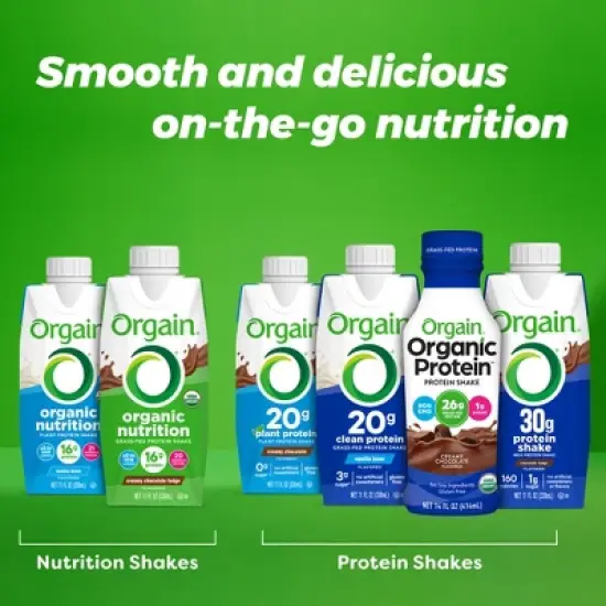 Orgain 30g Protein Shake - Chocolate - 4pk/11 fl oz image {7}