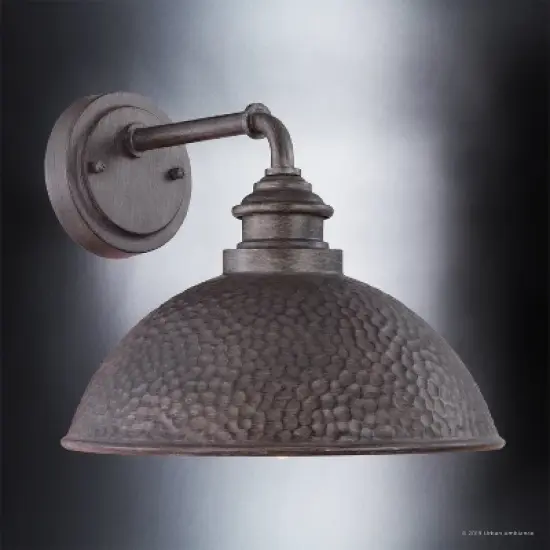 Urban Ambiance Luxury Hammered Outdoor Wall Light,  10-3/8" x 12",  Aged Pewter Finish, UHP1178 image {2}