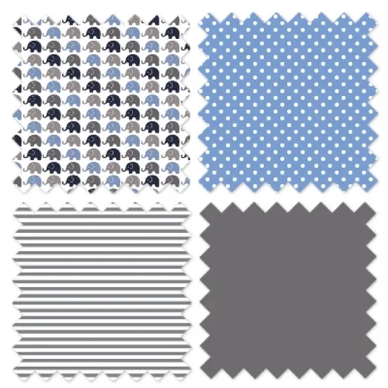 Bacati - Elephants Blue/Navy/Gray 3 pc Crib Bedding Set image {8}