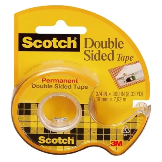 Scotch 665 Removable Double-Sided Tape, 0.75 x 400 Inches, Clear image {1}