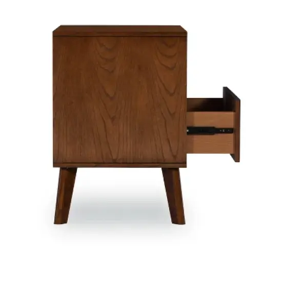 Reid 1 Drawer Nightstand Walnut - Linon image {4}