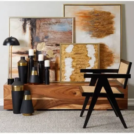 Contemporary Wood Block Bench Brown - Olivia & May image {3}