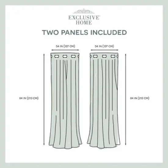 Set Of 2 Canvas Grommet Top Light Filtering Window Curtain Panels - Nicole Miller image {4}