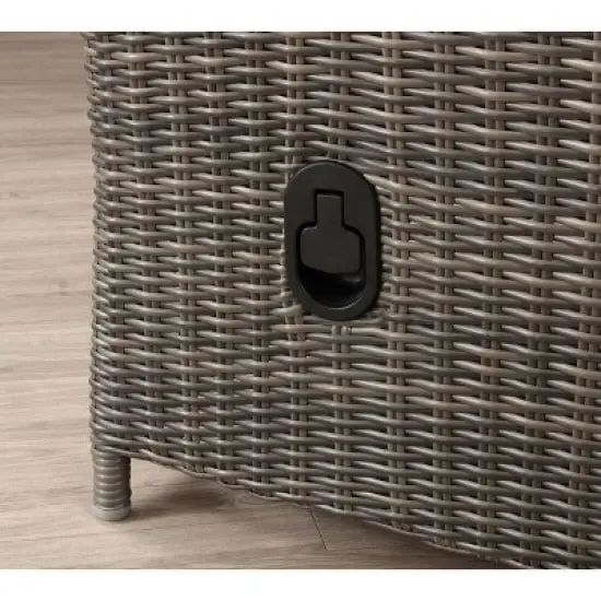 Asti Wicker 3 Seat Reclining Sofa with Cushions - Gray - Alaterre Furniture image {4}