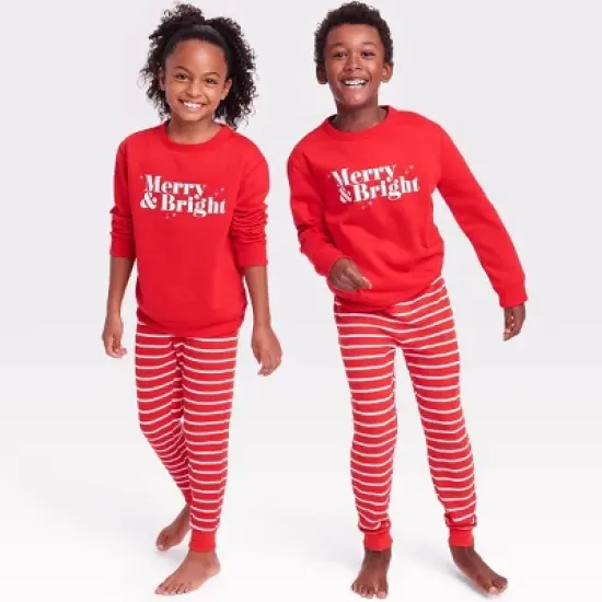 Kids' Merry & Bright Matching Family Sweatshirt - Wondershop&trade; Red image {5}