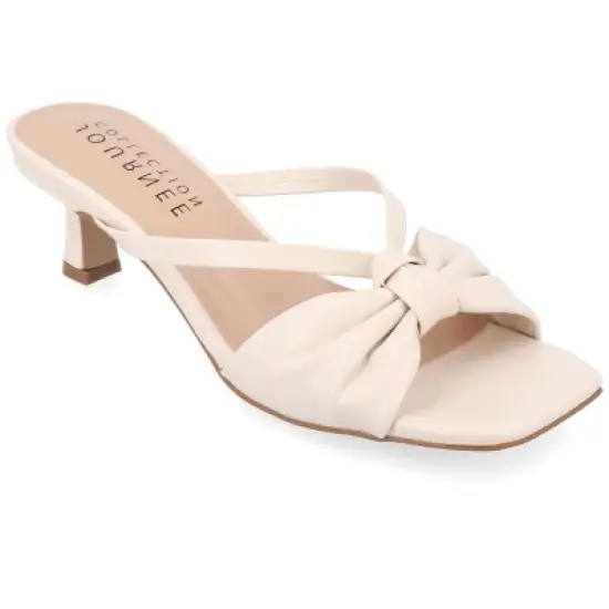 Journee Collection Womens Starling Kitten Heel Two Tone Open Toe Pumps image {11}