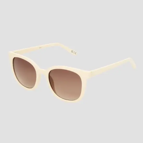 Women's Shiny Plastic Square Sunglasses with Gradient Lenses - Universal Thread&trade; Ivory: Scratch-Resistant, UV Protection image {2}