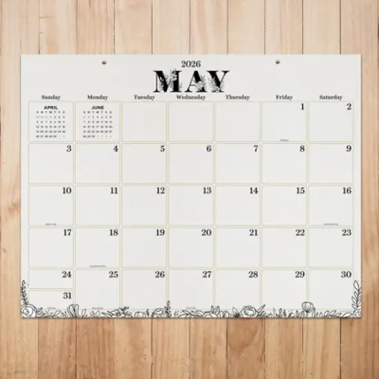 TF Publishing 22.5"x17.5" 2026 Floral Large Desk Pad Monthly Blotter Calendar image {3}