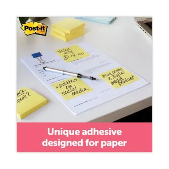 Post-it Notes Original Pads in Canary Yellow, Cabinet Pack, 3" x 3", 90 Sheets/Pad, 18 Pads/Pack image {5}