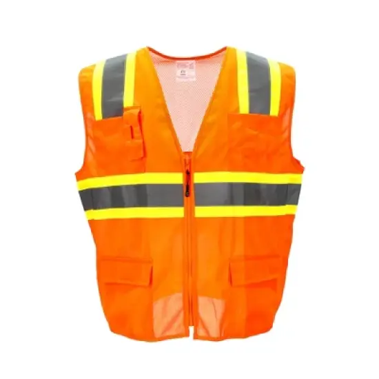 RefrigiWear Hi Vis Safety Orange Work Vest image {7}