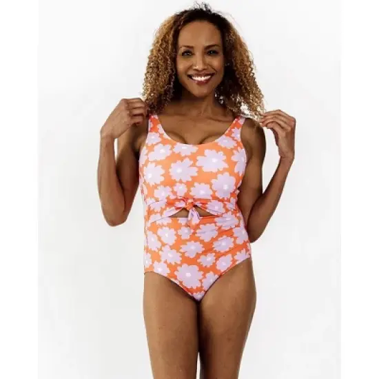 Lime Ricki Women's Daphne Knotted One-Piece image {5}