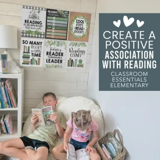 Hadley Designs Farmhouse Greenery Reading Posters For Classroom Library Decor, Set of 6 image {4}