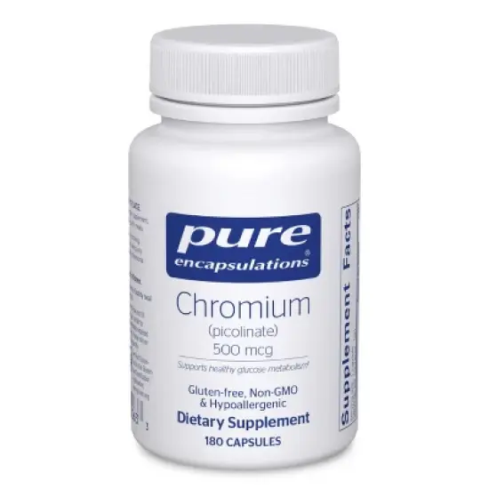 Pure Encapsulations Chromium (Picolinate) 500 mcg - for Lipid & Carbs Metabolism* - Superior Absorption Chromium - Vegan & Gluten Free image {8}