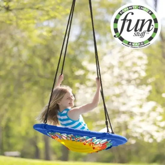 HearthSong 32-Inch FunShine Round Bungee Swing with Adjustable Seat for Kids image {6}