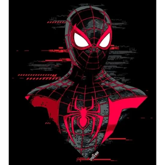 Men's Marvel Spider-Man: Miles Morales Portrait Drawing T-Shirt image {1}