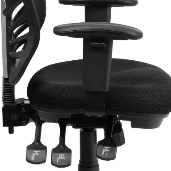 Emma and Oliver Mid-Back Black Mesh Multifunction Ergonomic Office Chair with Adjustable Arms image {5}