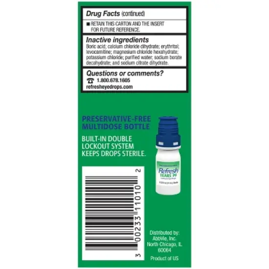 Refresh Tears PF Preservative Free Eye Drops - 0.33 fl oz/10mL image {12}