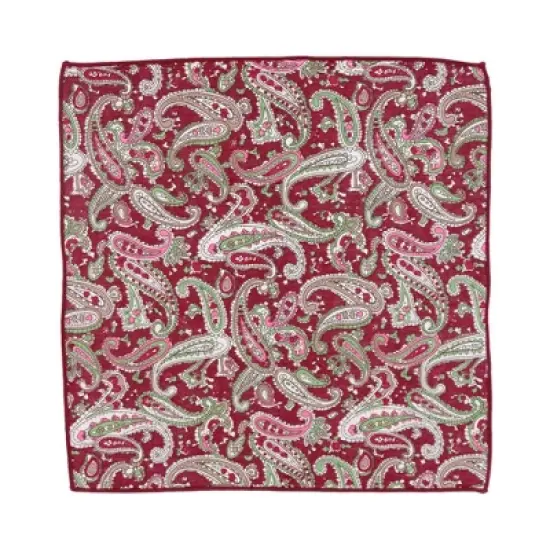 CTM Men's Paisley Pocket Square, Wine image {1}