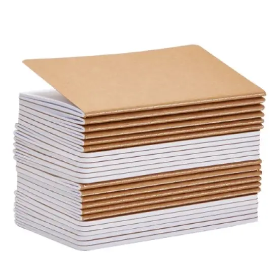Paper Junkie 24 Pack Lined Kraft Paper Notebook Bulk Set, Travel Journals with 80 Pages for Students, Travelers, Kids, Office Supplies, 4x8 In image {7}