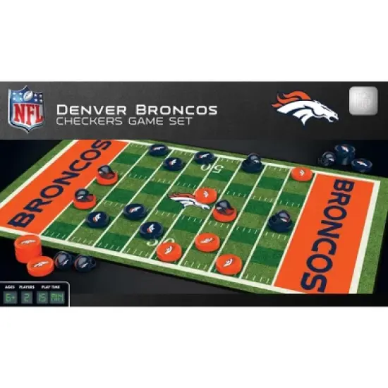MasterPieces Officially licensed NFL Denver Broncos Checkers Board Game for Families and Kids ages 6 and Up image {1}