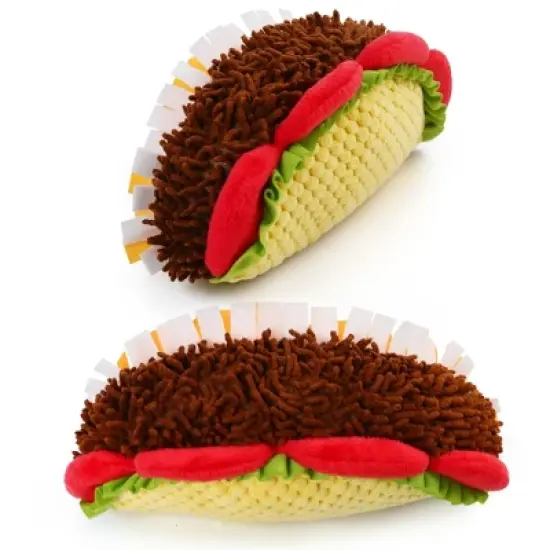 Prime Pets Plush Taco Dog Toy, Dog Squeaky Toys, Food Shaped Pet Toy for Small Medium Large Dogs image {3}