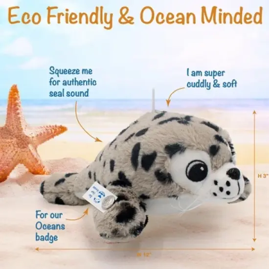 Sammy The Seal 12" Stuffed Plush Toy w/ Authentic Animal Sounds image {4}