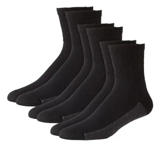KingSize Men's Big & Tall 1/4 Length Cushioned Crew Socks 3-Pack image {5}