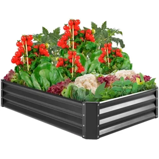 Best Choice Products 6x3x1ft Outdoor Metal Raised Garden Bed for Vegetables, Flowers, Herbs, Plants image {7}