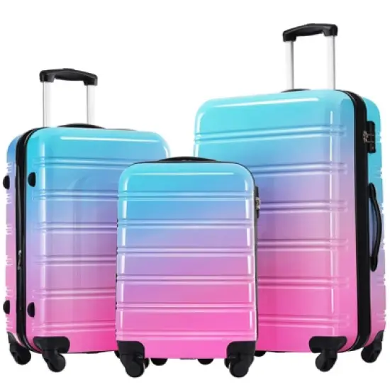 Aukfa 3-Piece Gradient Color Lightweight Hard Shell Expandable Luggage Set with TSA Lock, Available Sizes 20" 24" 28", Multi-Color image {17}