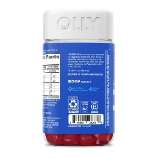 OLLY Kids 0.5 Melatonin Sleep Support Gummies - Raspberry image {4}