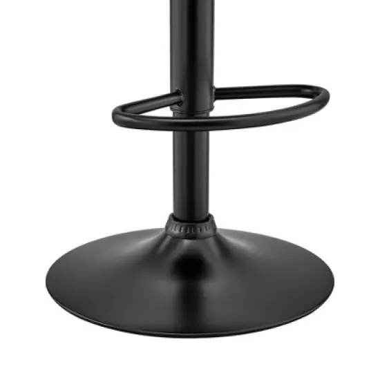Brock Adjustable Counter Height Barstool with Faux Leather Seat Walnut Finish Back Steel Base - Armen Living image {7}