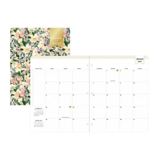 Blue Sky Day Designer Monthly Deluxe Planning Calendar 8.5"x11" Marjorie Floral Clear image {3}