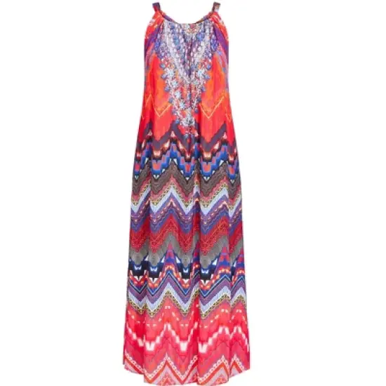 Women's Plus Size Beauty Halter Maxi Dress - red | AVENUE image {2}