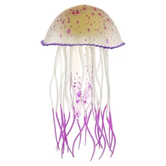 Unique Bargains Silicone Fluorescent Jellyfish Glow Aquarium Decor Ornaments with Suction Cup  2.6"x4.5" image {8}